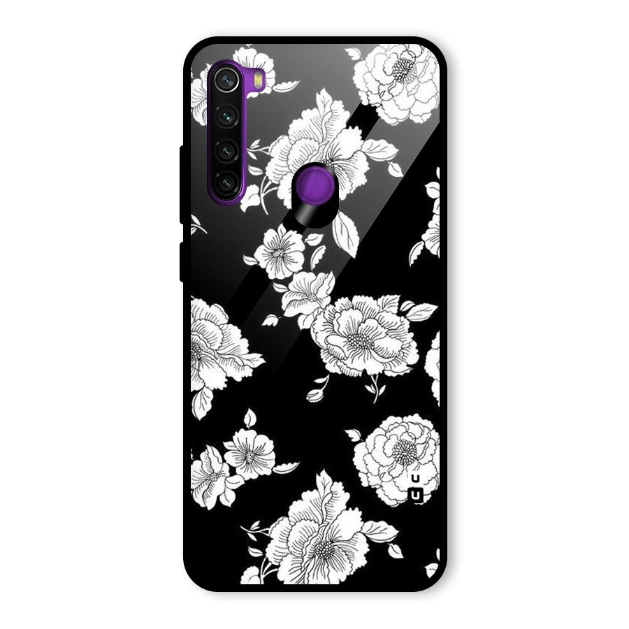 Cool Pattern Flowers Glass Back Case for Redmi Note 8