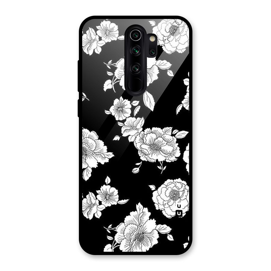 Cool Pattern Flowers Glass Back Case for Redmi Note 8 Pro