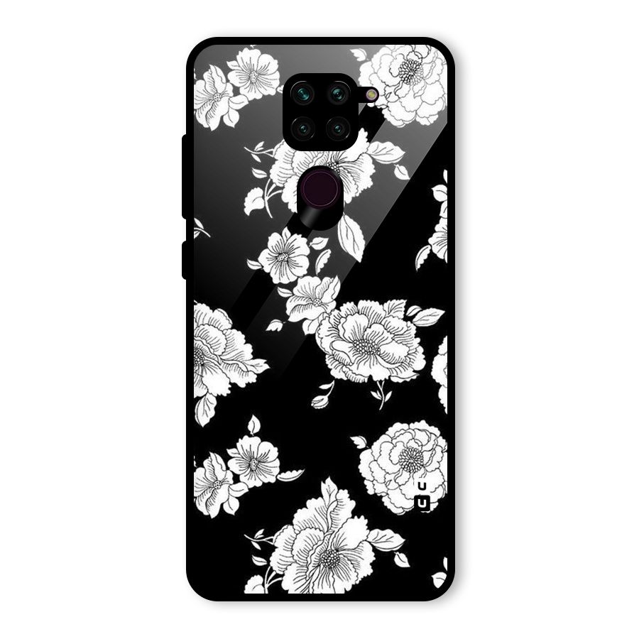 Cool Pattern Flowers Glass Back Case for Redmi Note 9