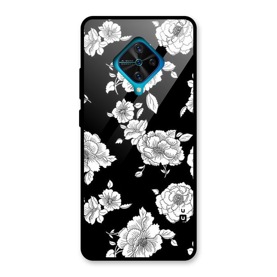 Cool Pattern Flowers Glass Back Case for Vivo S1 Pro