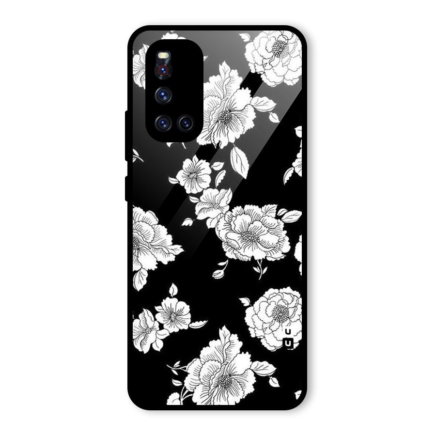 Cool Pattern Flowers Glass Back Case for Vivo V19