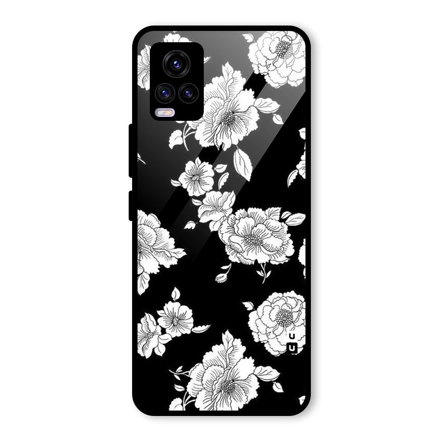 Cool Pattern Flowers Glass Back Case for Vivo V20