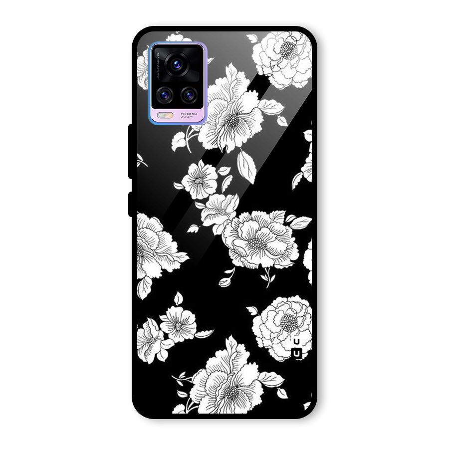 Cool Pattern Flowers Glass Back Case for Vivo V20 Pro