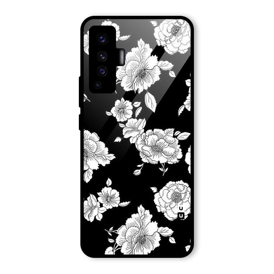 Cool Pattern Flowers Glass Back Case for Vivo X50