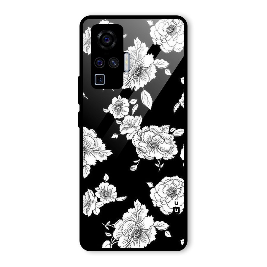 Cool Pattern Flowers Glass Back Case for Vivo X50 Pro