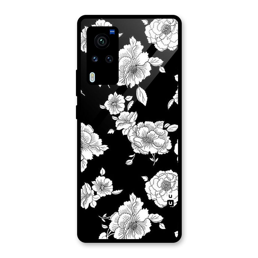 Cool Pattern Flowers Glass Back Case for Vivo X60 Pro