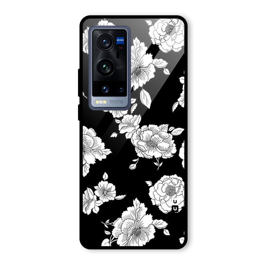 Cool Pattern Flowers Glass Back Case for Vivo X60 Pro Plus