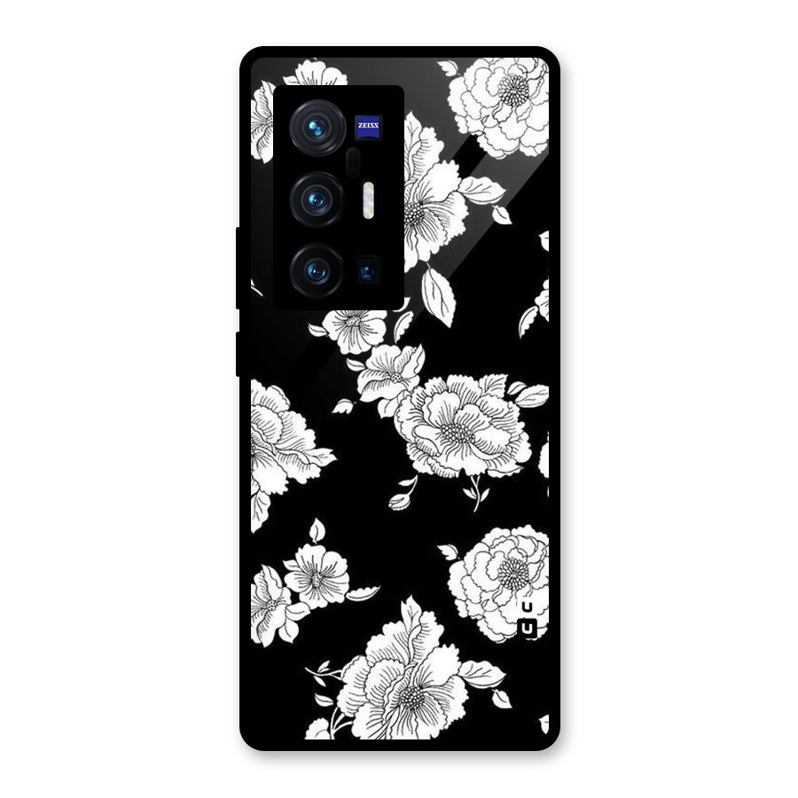 Cool Pattern Flowers Glass Back Case for Vivo X70 Pro Plus