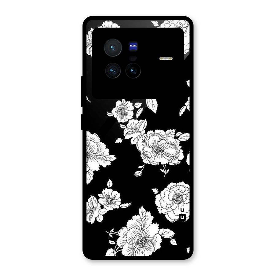 Cool Pattern Flowers Glass Back Case for Vivo X80