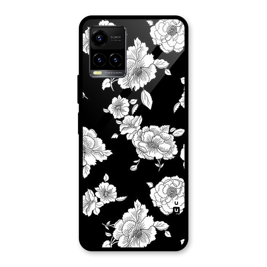 Cool Pattern Flowers Glass Back Case for Vivo Y21T