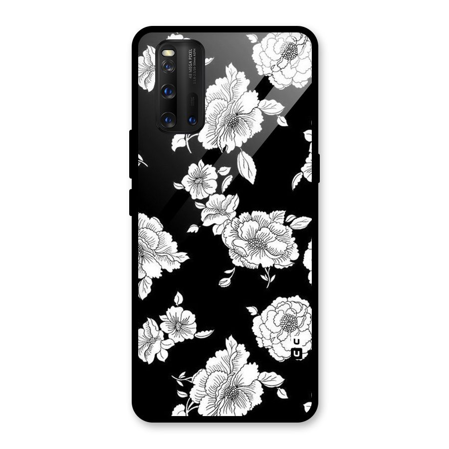 Cool Pattern Flowers Glass Back Case for Vivo iQOO 3