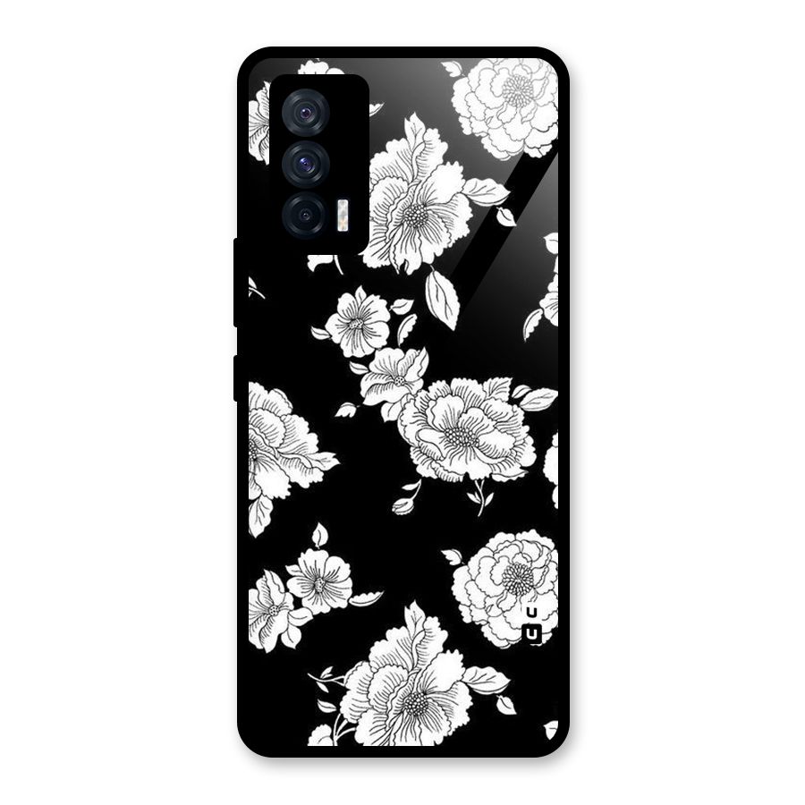 Cool Pattern Flowers Glass Back Case for Vivo iQOO 7 5G