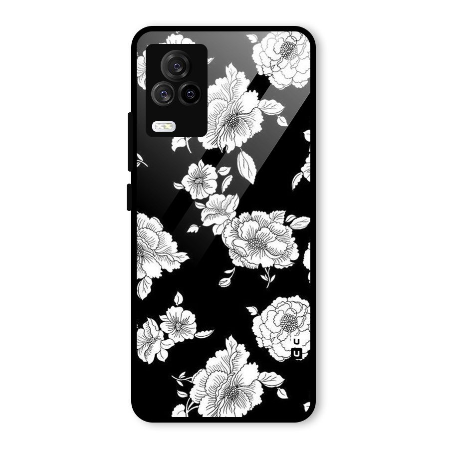 Cool Pattern Flowers Glass Back Case for Vivo iQOO 7 Legend 5G
