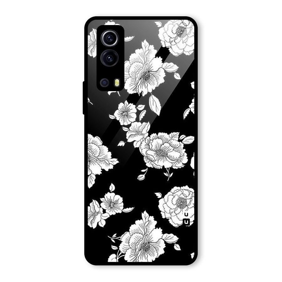 Cool Pattern Flowers Glass Back Case for Vivo iQOO Z3