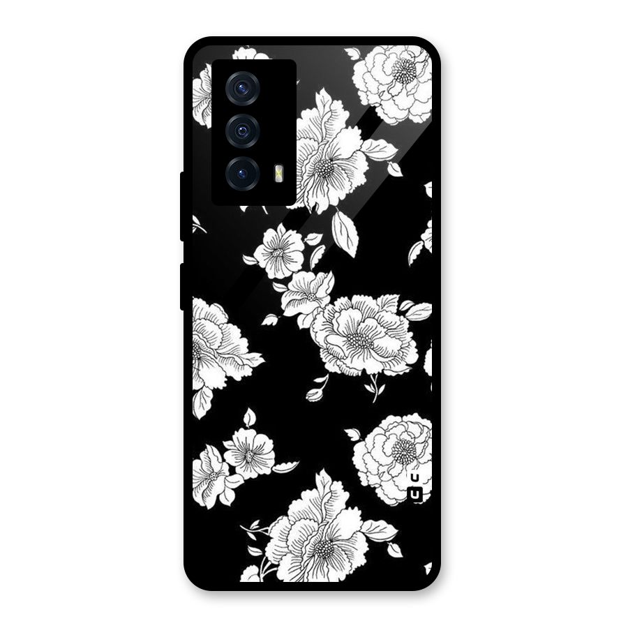 Cool Pattern Flowers Glass Back Case for Vivo iQOO Z5