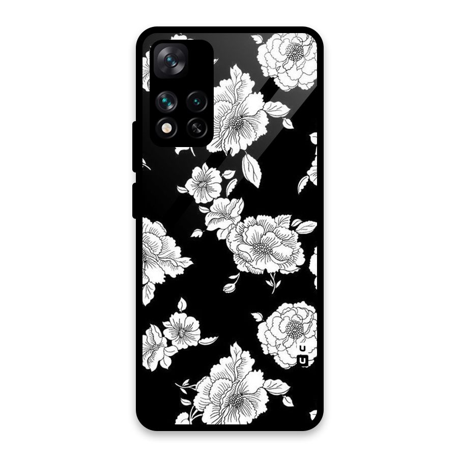 Cool Pattern Flowers Glass Back Case for Xiaomi 11i HyperCharge 5G