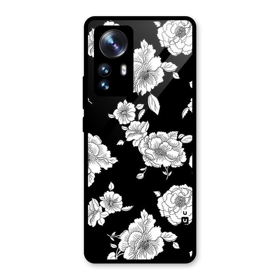 Cool Pattern Flowers Glass Back Case for Xiaomi 12 Pro