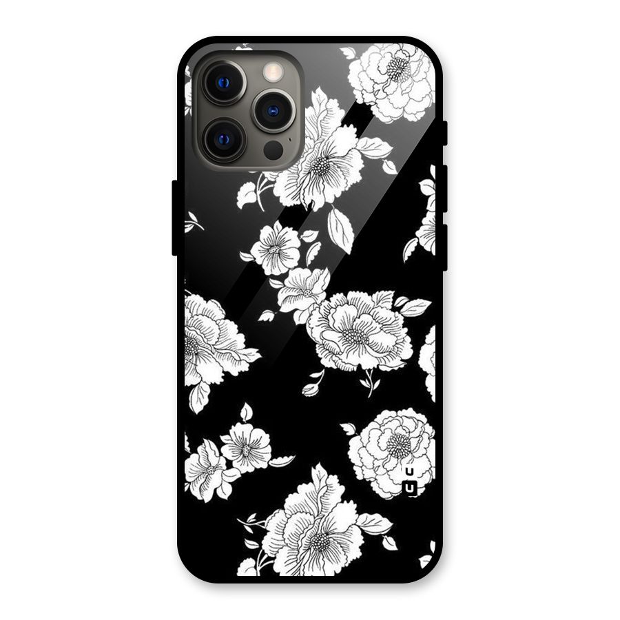Cool Pattern Flowers Glass Back Case for iPhone 12 Pro Max