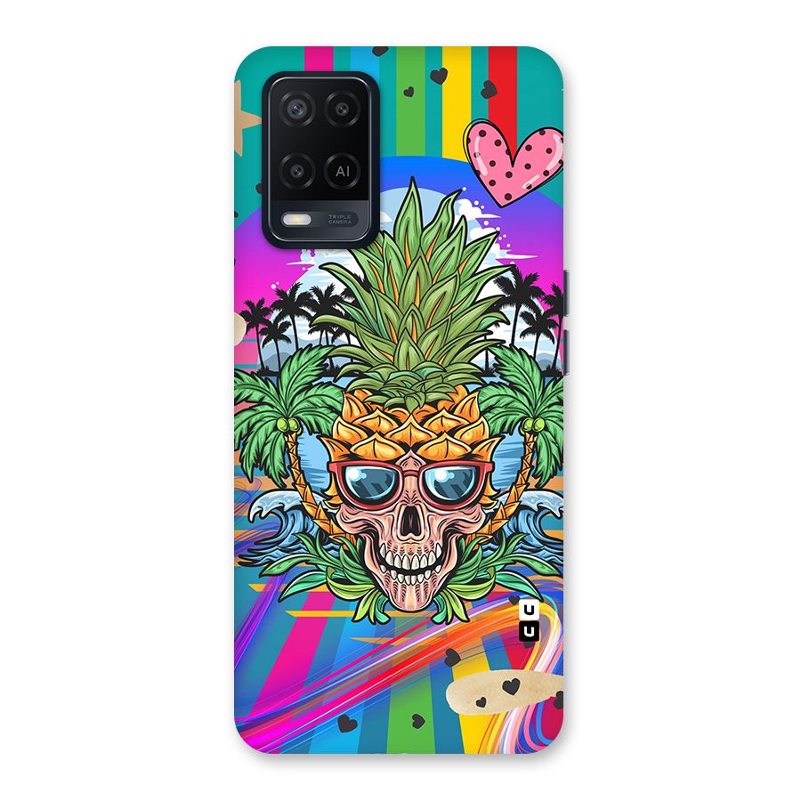 Cool Pineapple Skull Back Case for Oppo A54