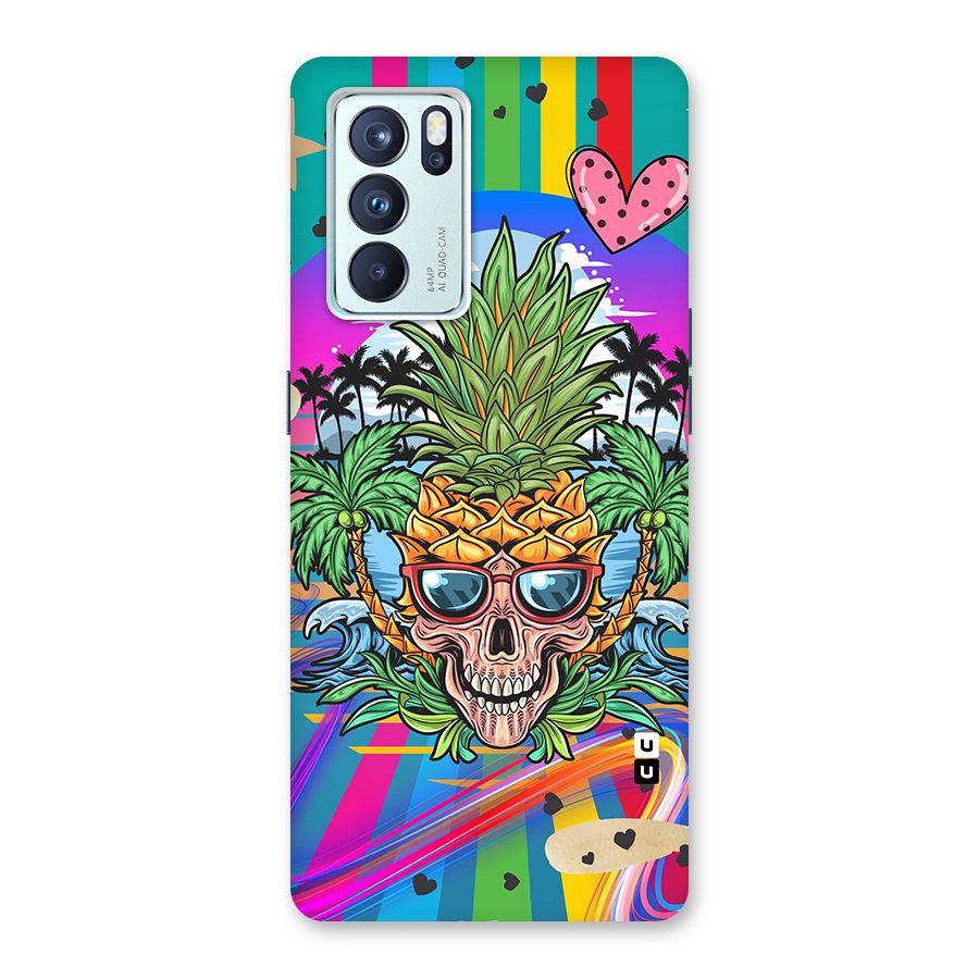 Cool Pineapple Skull Back Case for Oppo Reno6 Pro 5G