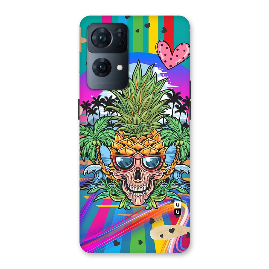 Cool Pineapple Skull Back Case for Oppo Reno7 Pro 5G