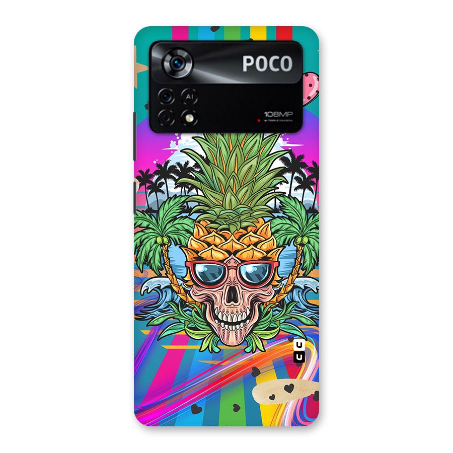 Cool Pineapple Skull Back Case for Poco X4 Pro 5G
