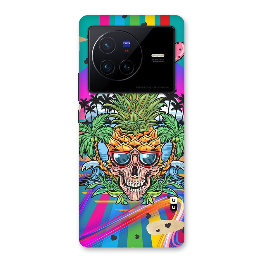 Cool Pineapple Skull Back Case for Vivo X80