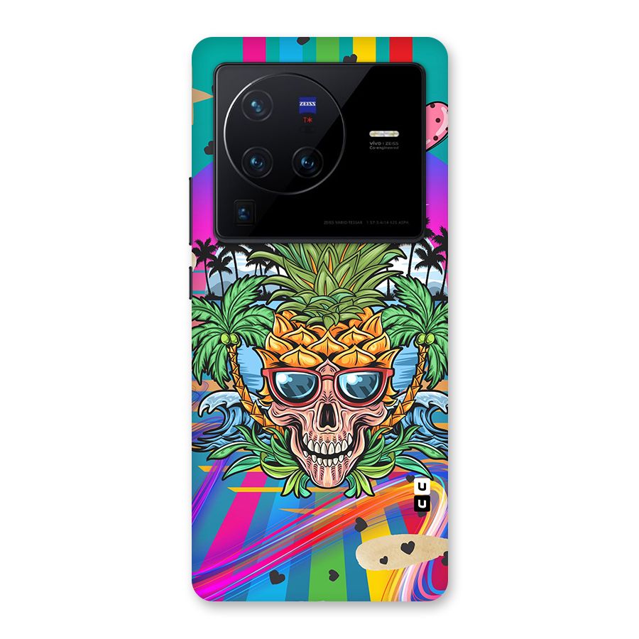 Cool Pineapple Skull Back Case for Vivo X80 Pro