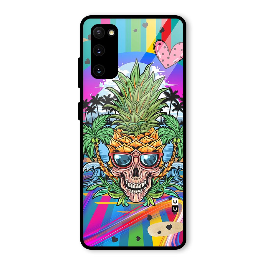 Cool Pineapple Skull Glass Back Case for Galaxy S20 FE 5G