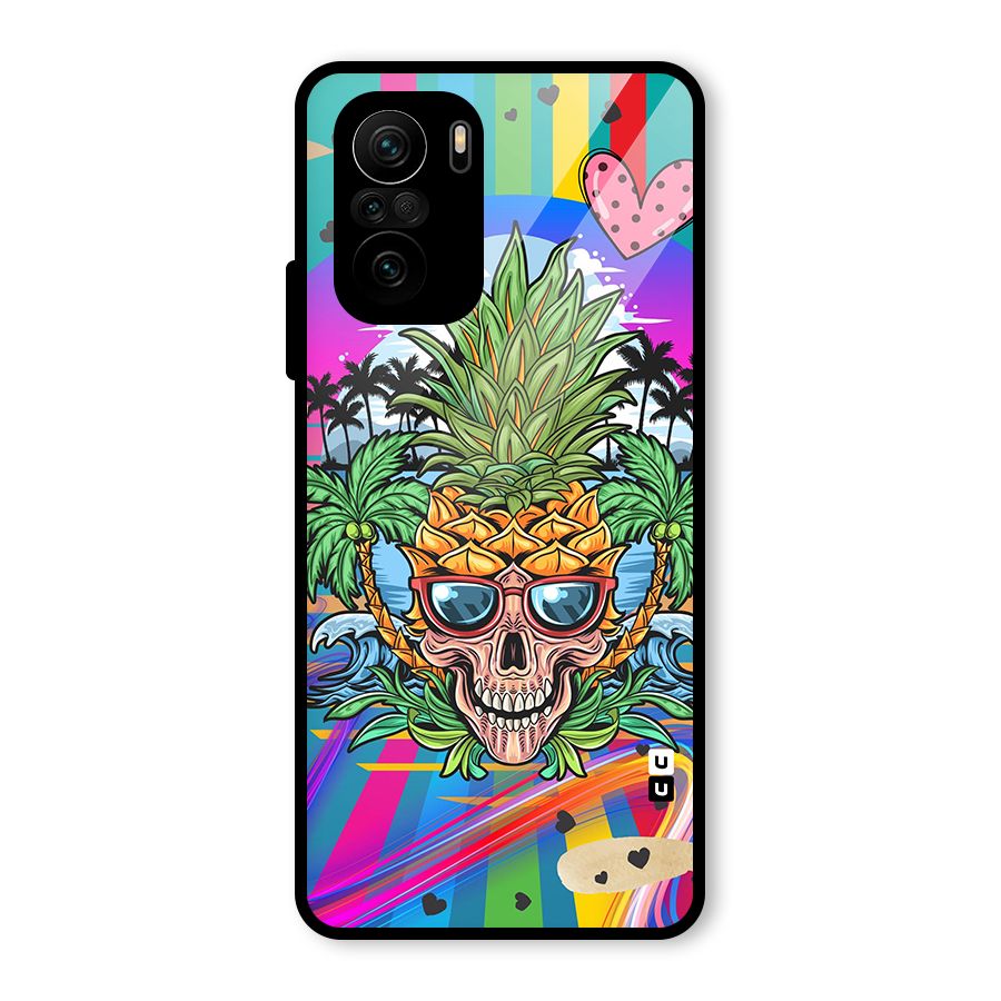 Cool Pineapple Skull Glass Back Case for Mi 11x