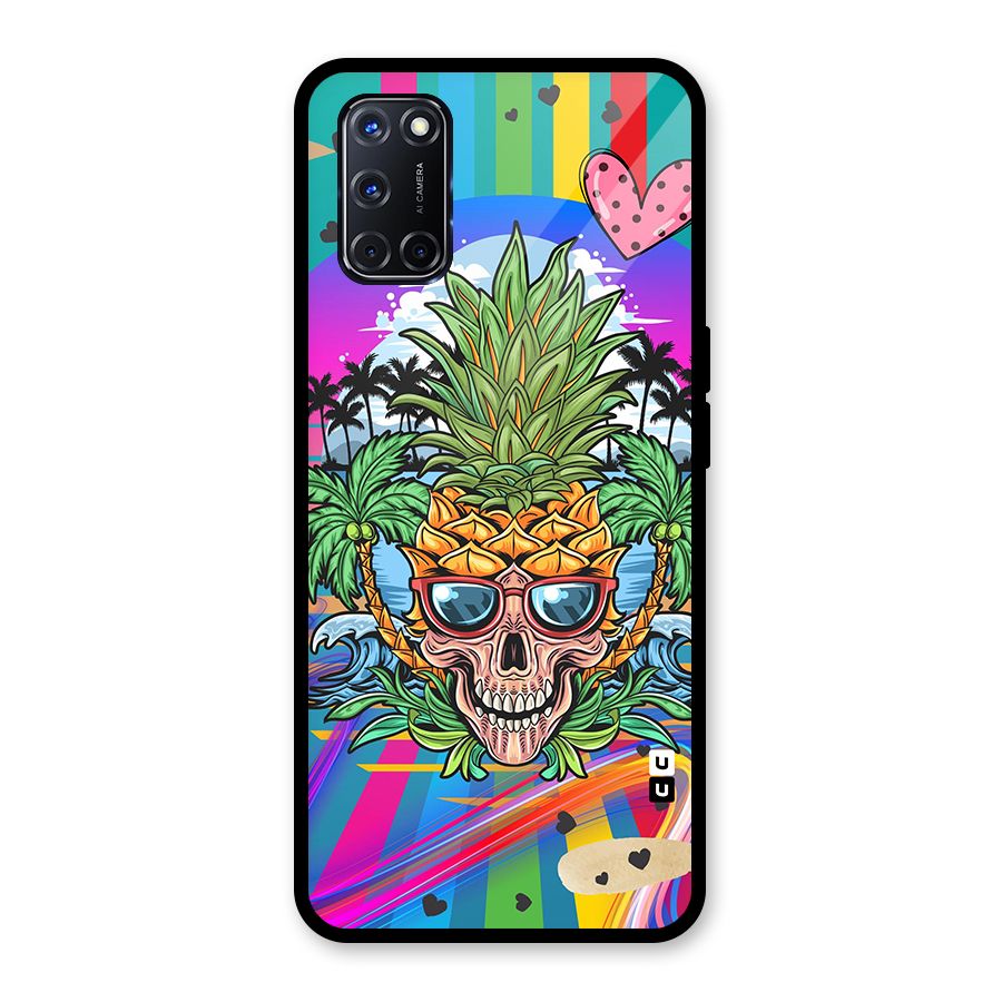 Cool Pineapple Skull Glass Back Case for Oppo A52