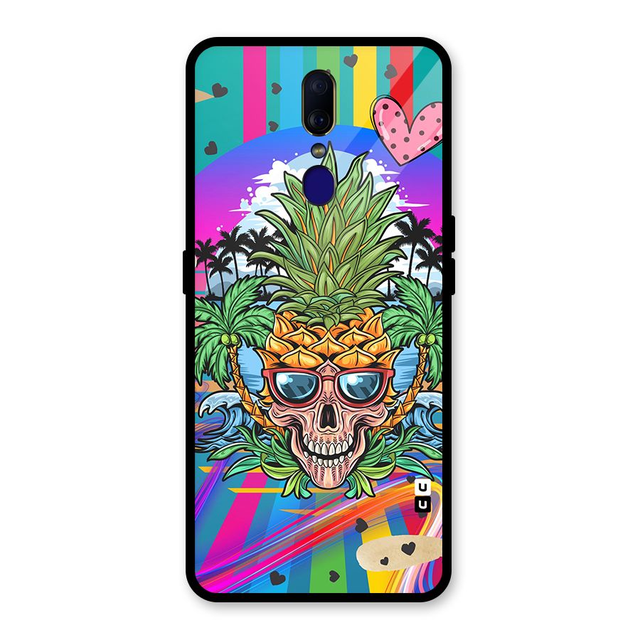 Cool Pineapple Skull Glass Back Case for Oppo F11