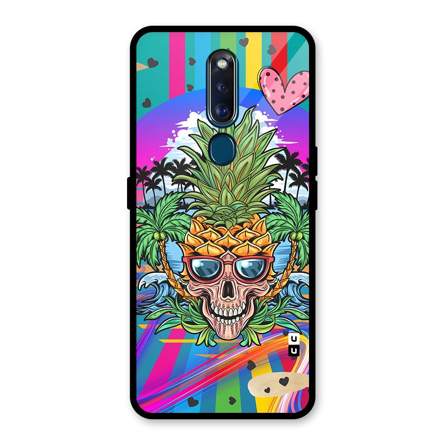 Cool Pineapple Skull Glass Back Case for Oppo F11 Pro