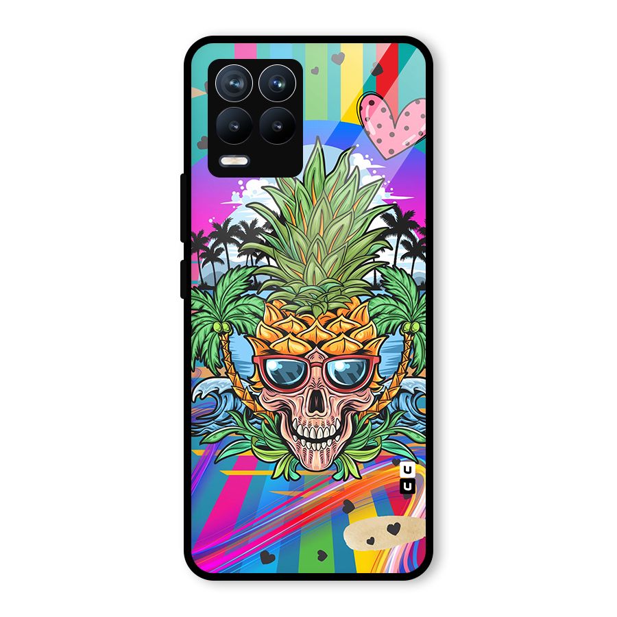 Cool Pineapple Skull Glass Back Case for Realme 8
