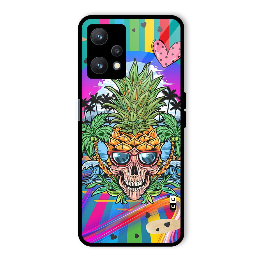 Cool Pineapple Skull Glass Back Case for Realme 9 Pro 5G