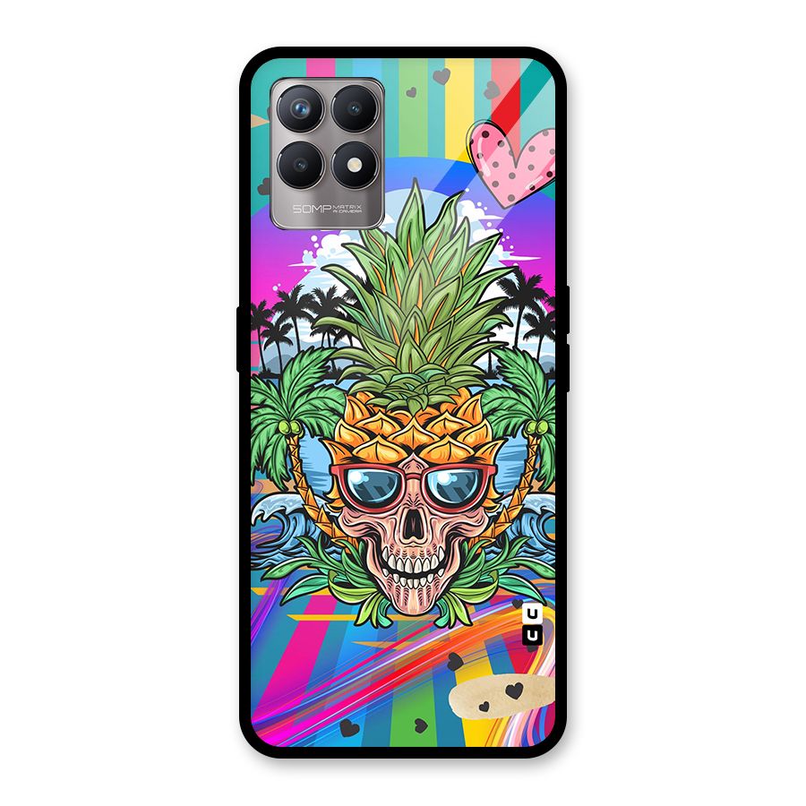 Cool Pineapple Skull Glass Back Case for Realme Narzo 50