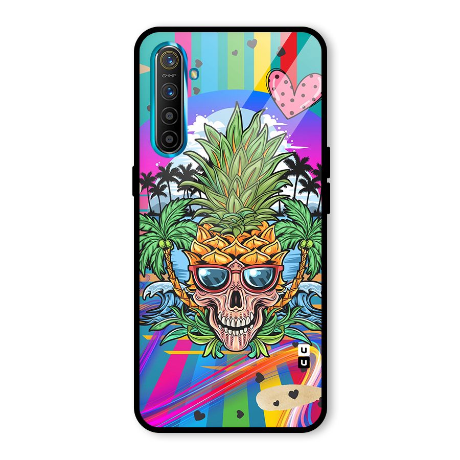 Cool Pineapple Skull Glass Back Case for Realme X2
