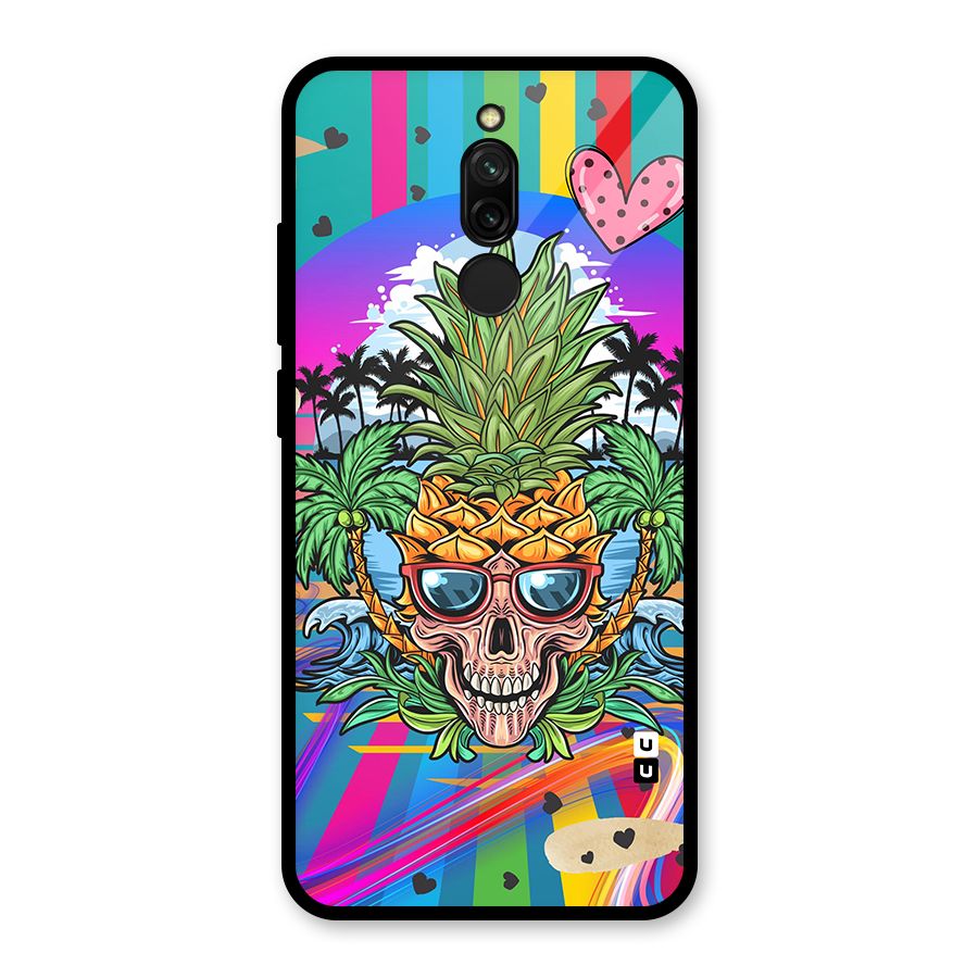 Cool Pineapple Skull Glass Back Case for Redmi 8