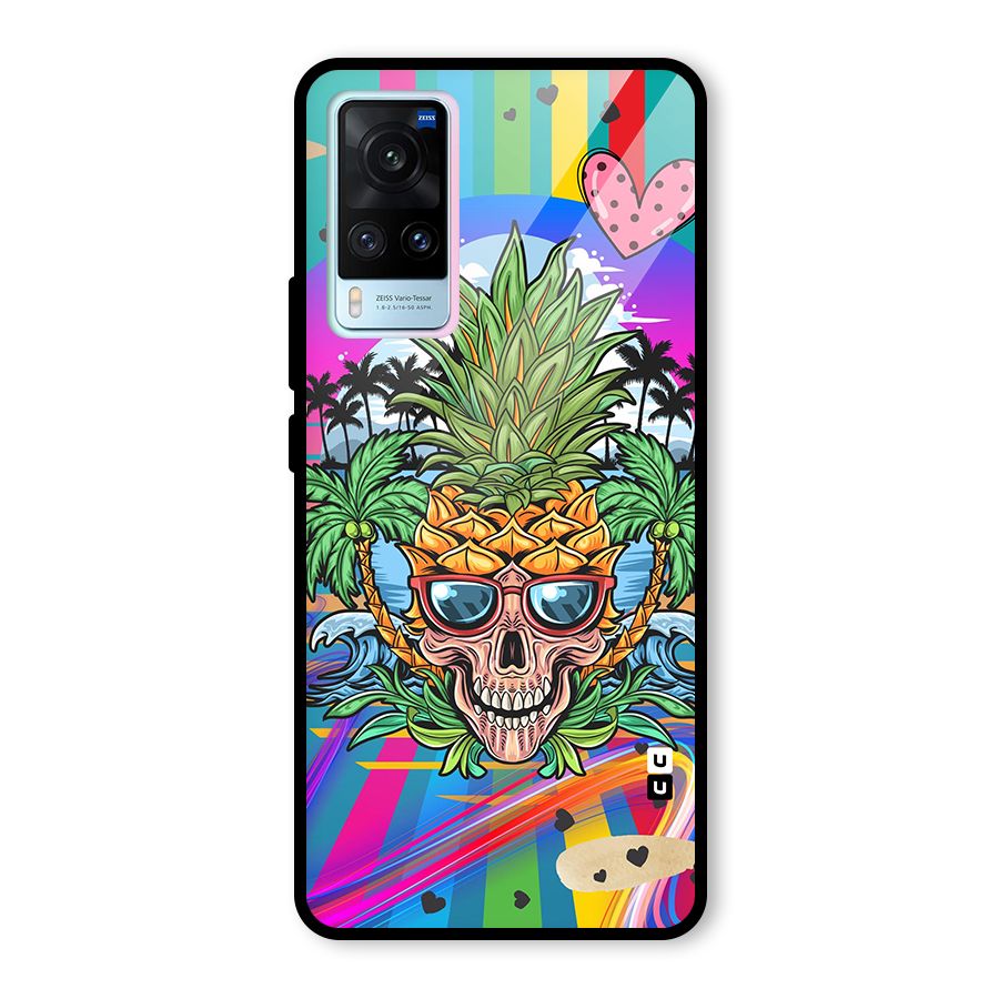 Cool Pineapple Skull Glass Back Case for Vivo X60