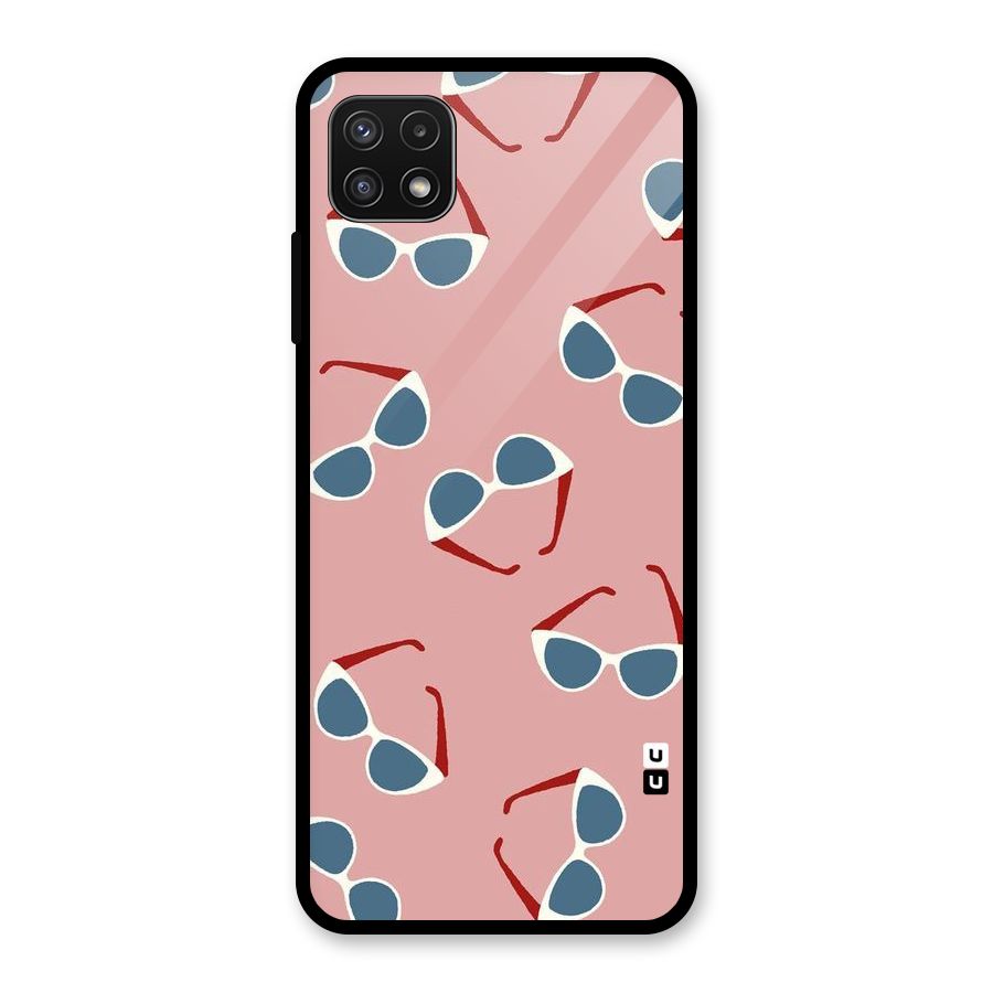 Cool Shades Pattern Glass Back Case for Galaxy A22 5G