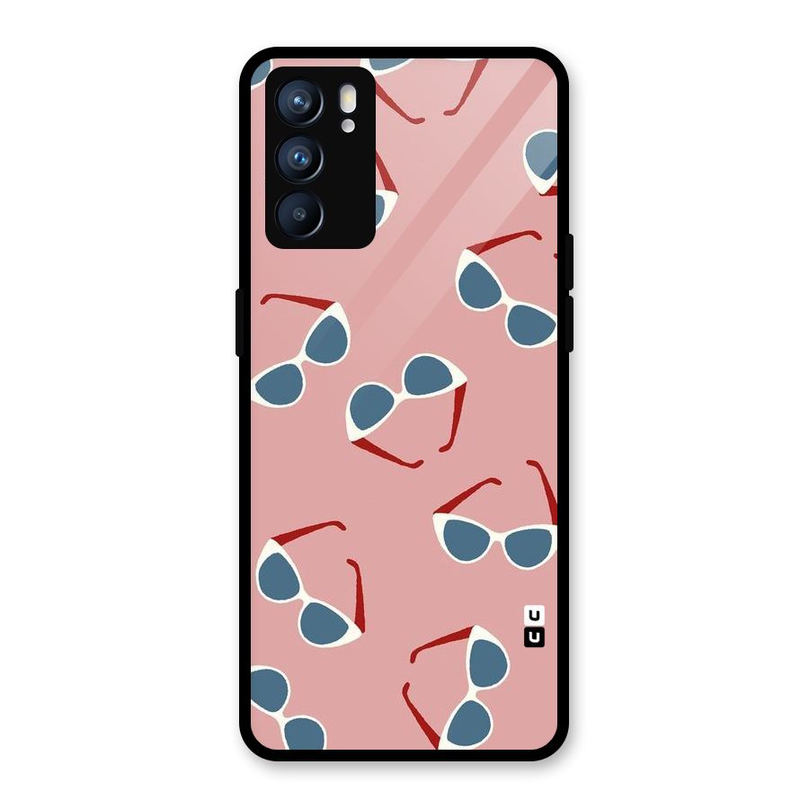 Cool Shades Pattern Glass Back Case for Oppo Reno6 5G