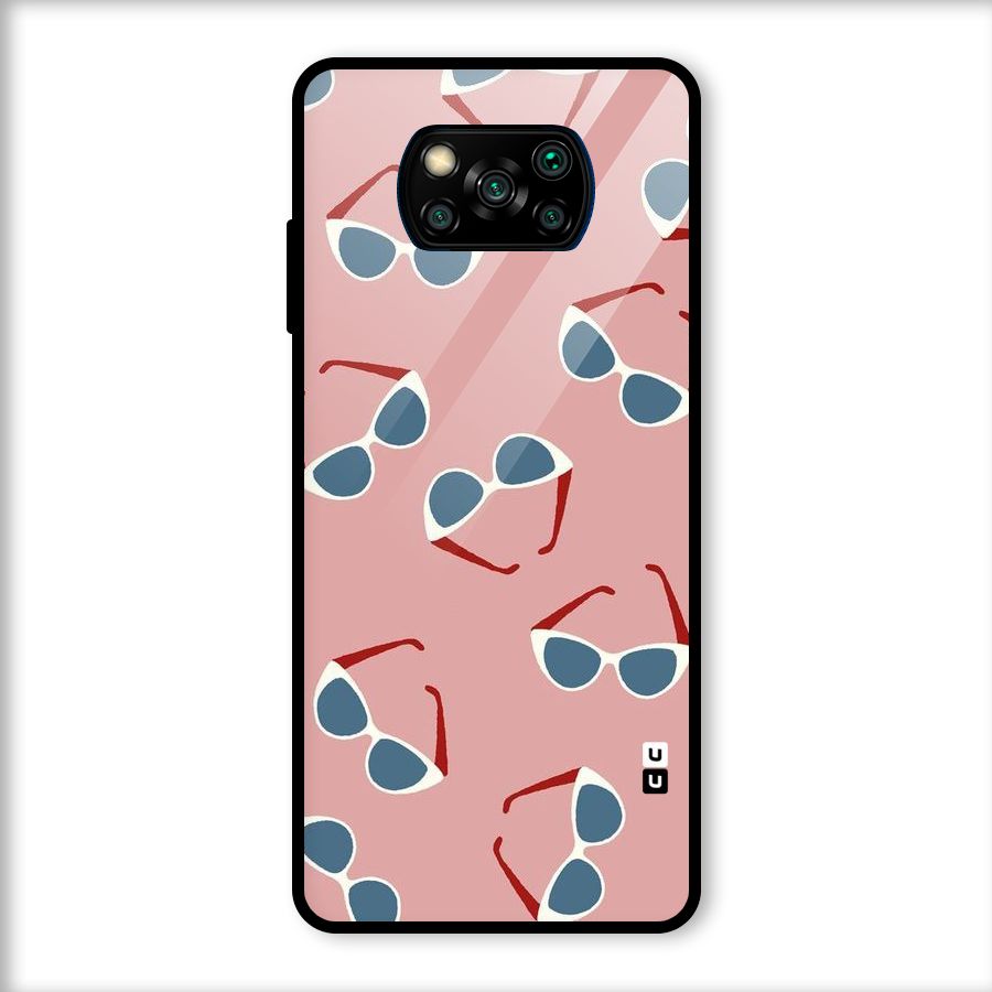 Cool Shades Pattern Glass Back Case for Poco X3