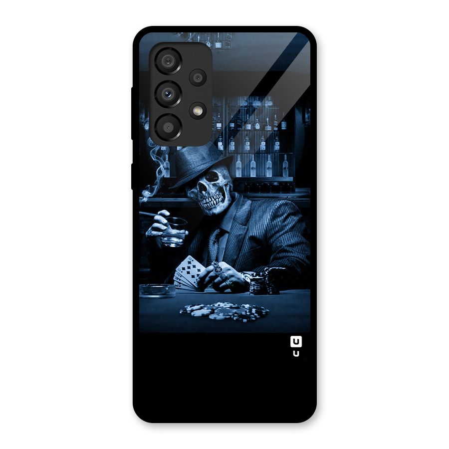 Cool Skull Cards Glass Back Case for Galaxy A33 5G