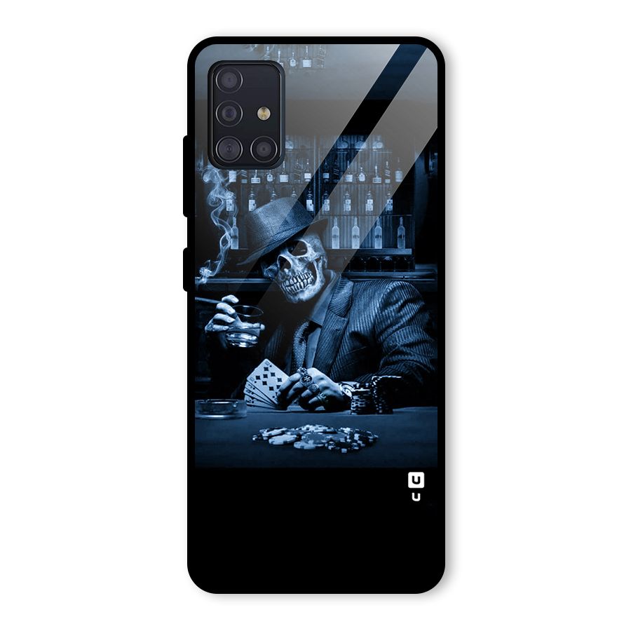 Cool Skull Cards Glass Back Case for Galaxy A51