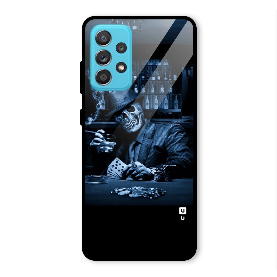 Cool Skull Cards Glass Back Case for Galaxy A52