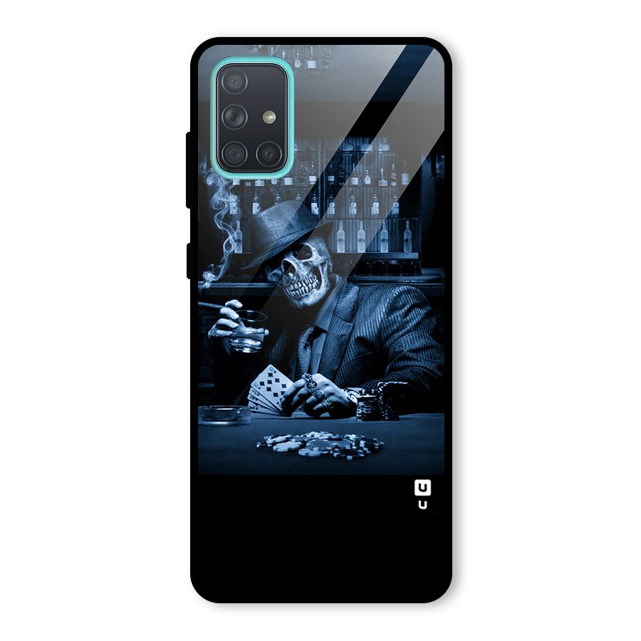 Cool Skull Cards Glass Back Case for Galaxy A71