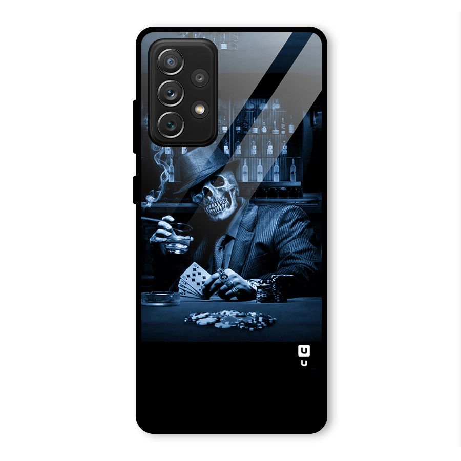 Cool Skull Cards Glass Back Case for Galaxy A72