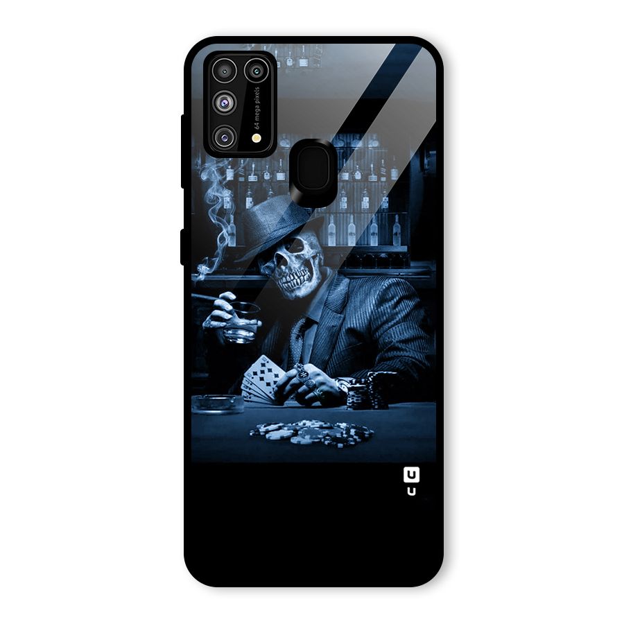 Cool Skull Cards Glass Back Case for Galaxy F41