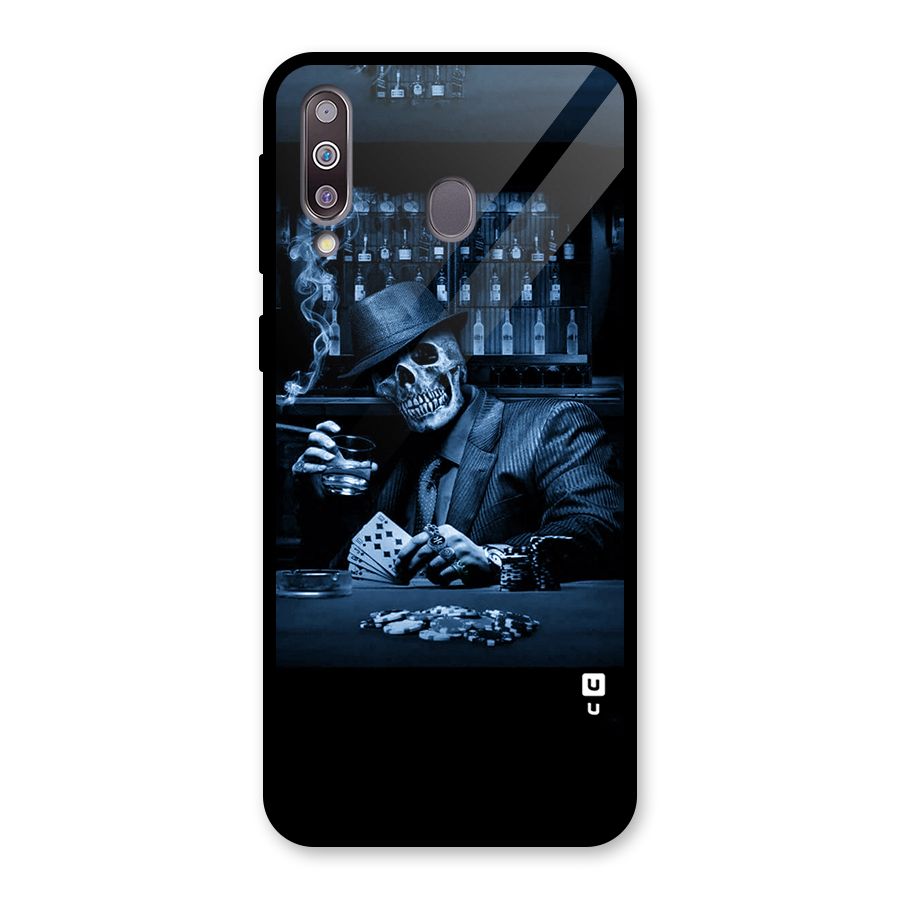 Cool Skull Cards Glass Back Case for Galaxy M30