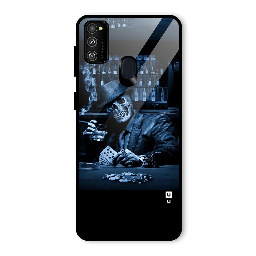 Cool Skull Cards Glass Back Case for Galaxy M30s